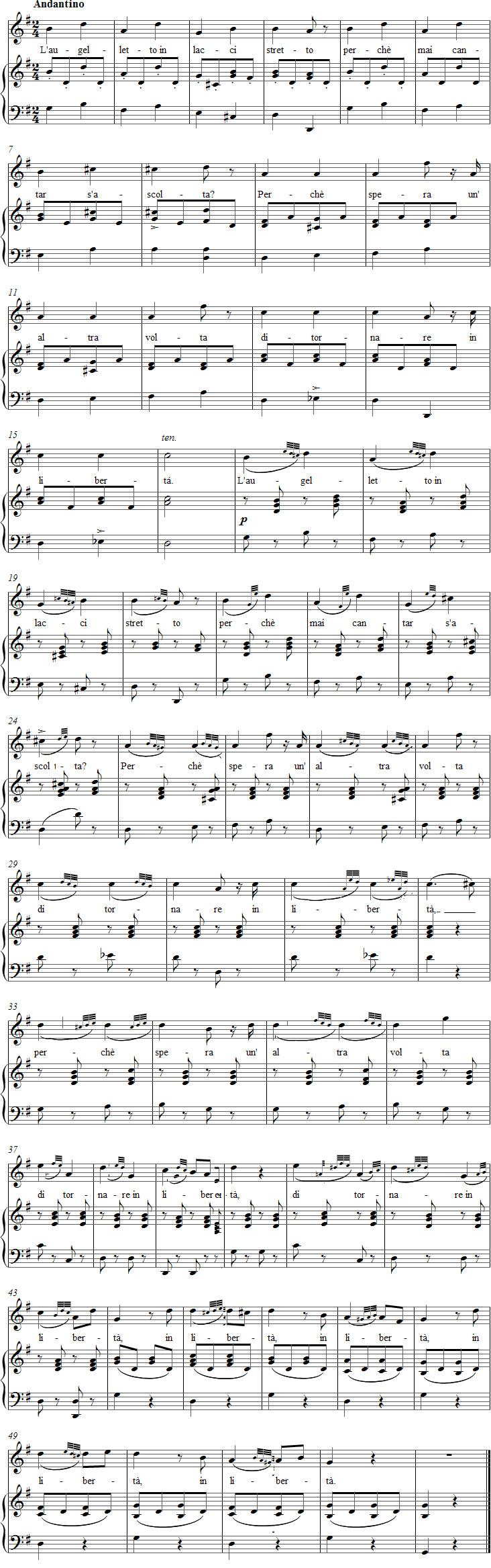 Vaccaj 9b – sopraanon nuotit